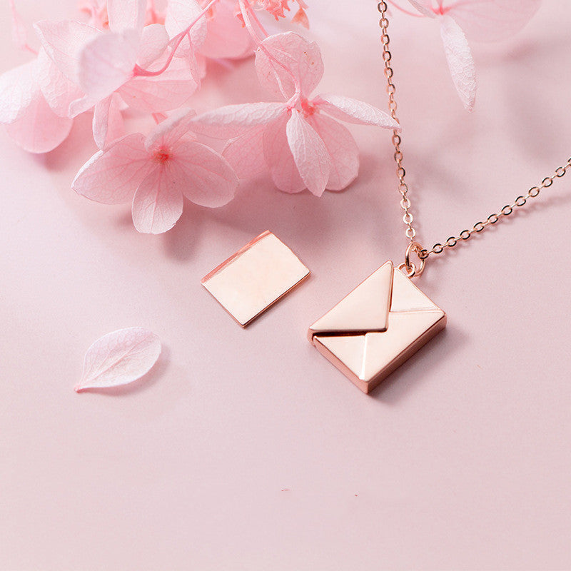Envelope Locket Necklace - Personalized Love Letter Jewelry