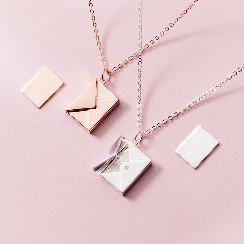 Envelope Locket Necklace - Personalized Love Letter Jewelry
